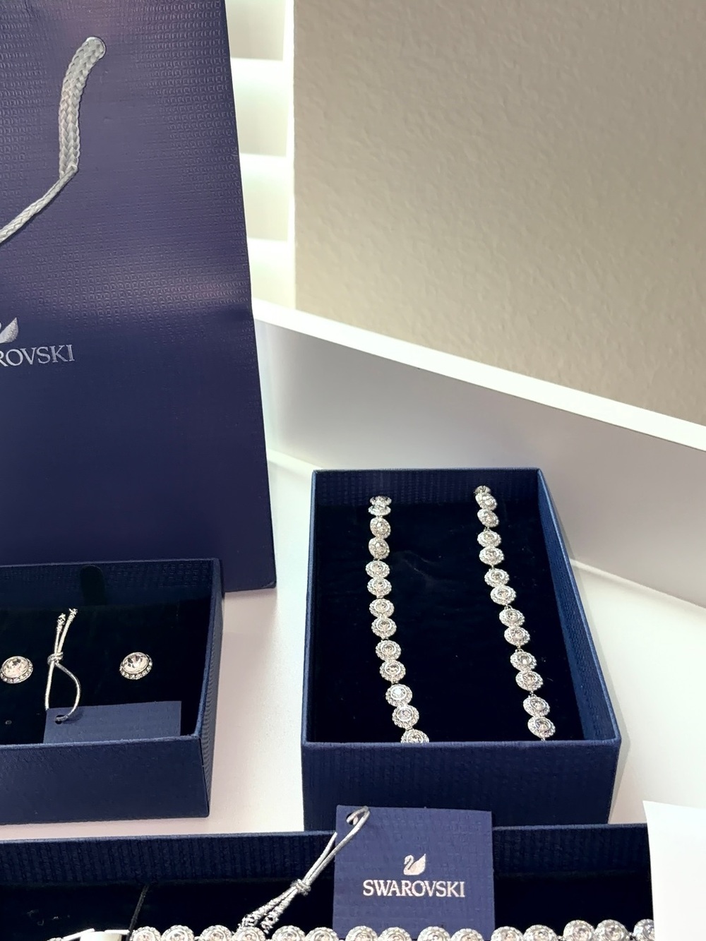 Swarovski Clear Crystal Station Necklace - Picture 2 of 6